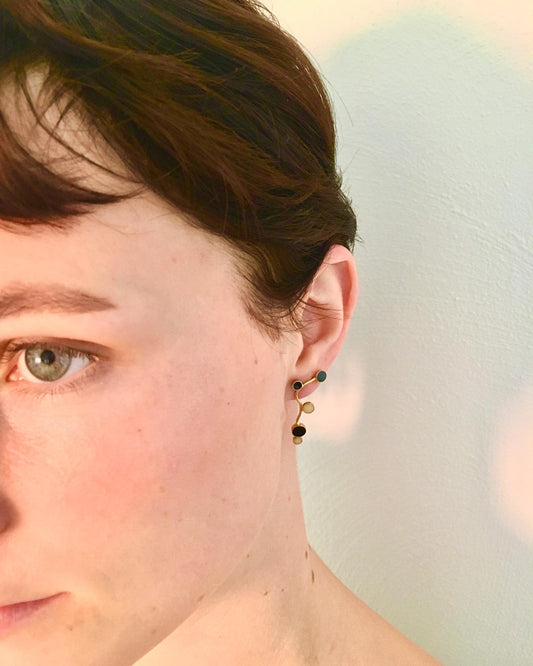 Kara. Dark blue, light blue and creme.