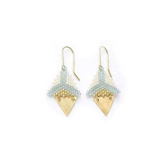 Dual Triangle. Fragment. Mint, gold and white