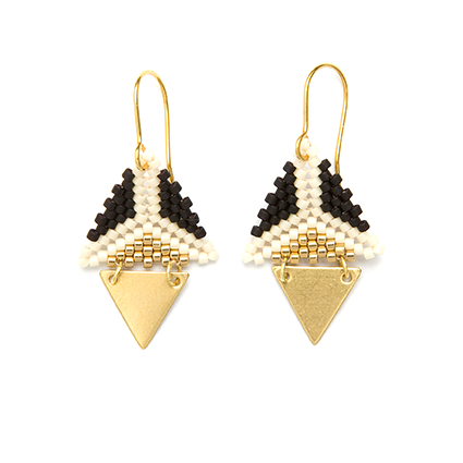 Dual Triangle. Fragment. Black, white and gold