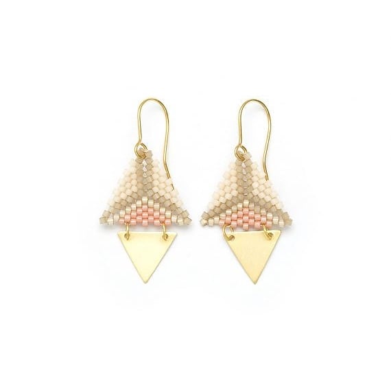 Dual Triangle. Fragment. Light brown and rose.