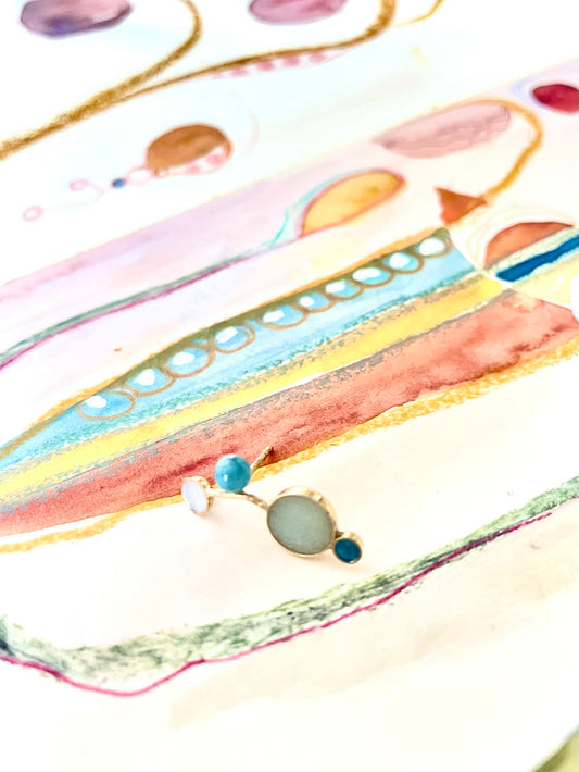 Kara. Mint and purple. Amazonite